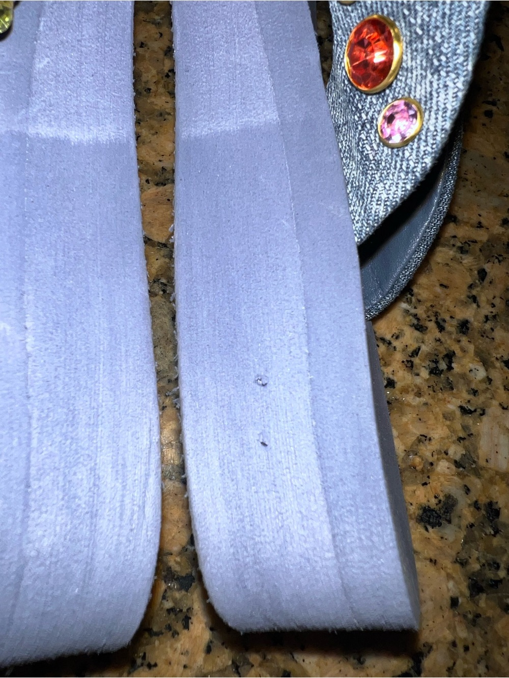 Jeffrey Campbell Denim Jeweled Flip Flop Sandals with Gold Accent - Picture 3 of 4